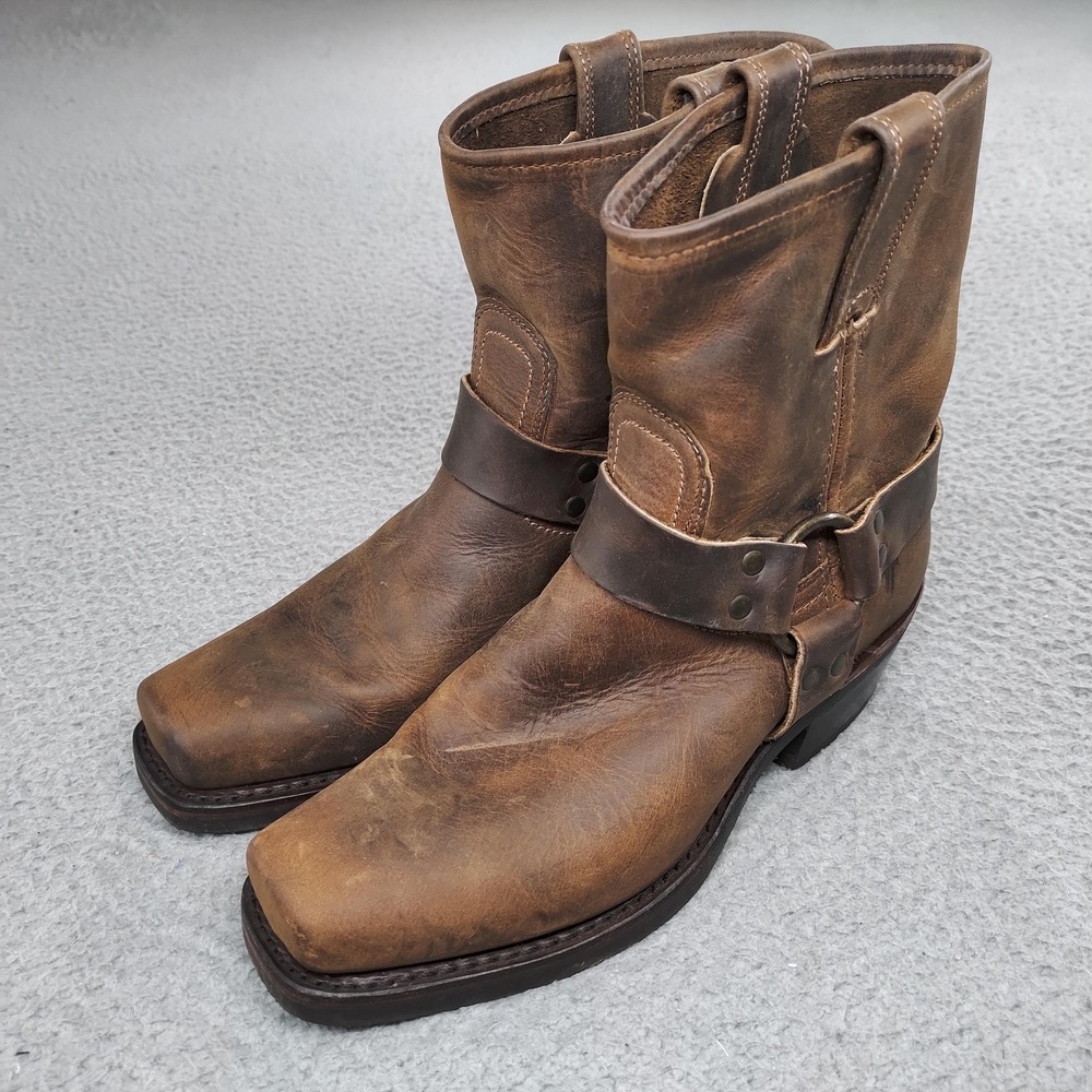Frye Brown Leather Combat & Moto Boots